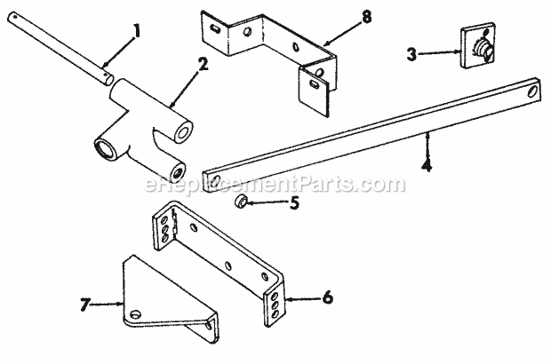 Three Point Hitch & Drawbar Diagram and Parts List for 127 2050040U Cub Cadet Lawn Tractor